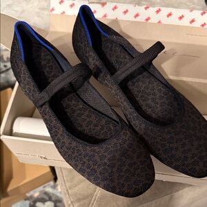 Rothy's Black and Brown Patterned Flats leopard